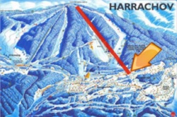 Die Seilbahn Delta im Zentrum Harrachov ist mindestens bis 6.2. 2016 auer Betrieb.